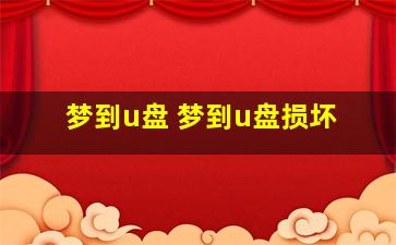 梦到u盘 梦到u盘损坏